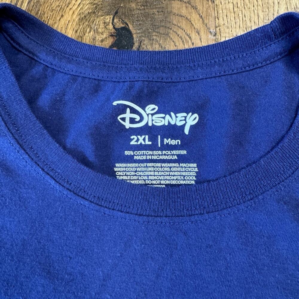 Disney Shirt Mickey Mouse Palm Tree Beach Blue Short Sleeve Mens XXL - Picture 2 of 5
